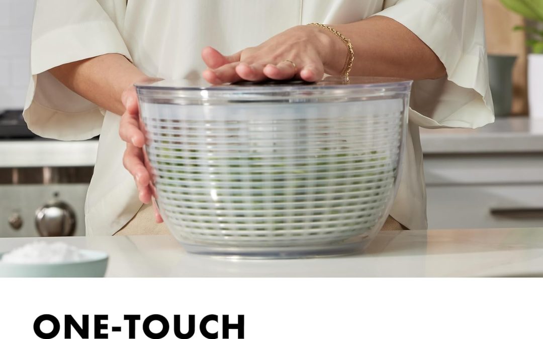 OXO Good Grips Large White Salad Spinner – 6.22 Qt. Capacity, Top-Rated Kitchen Greens Drying Tool